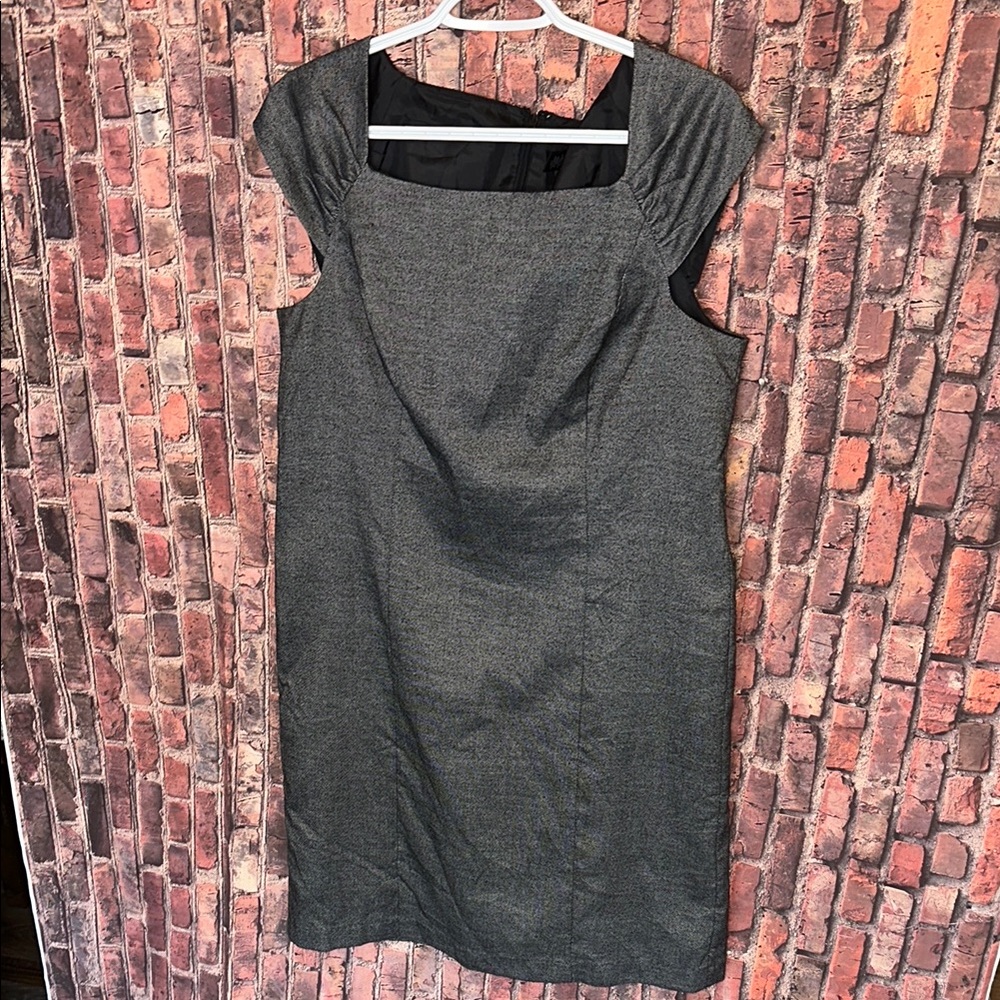 Ann Taylor Petite Grey Sheath Dress Size 14P